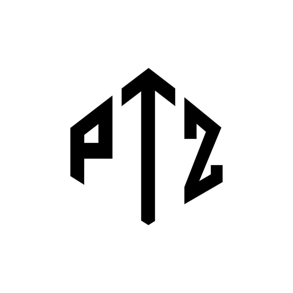 ptz bokstavslogotypdesign med polygonform. ptz polygon och kubform logotypdesign. ptz hexagon vektor logotyp mall vita och svarta färger. ptz monogram, affärs- och fastighetslogotyp.