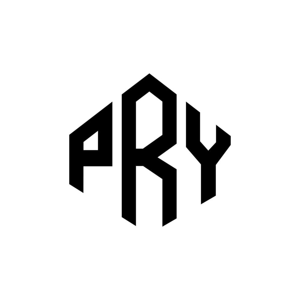 Pry Letter Logo Design mit Polygonform. Logo-Design in Polygon- und Würfelform. Pry Hexagon-Vektor-Logo-Vorlage in weißen und schwarzen Farben. Hebelmonogramm, Geschäfts- und Immobilienlogo. vektor