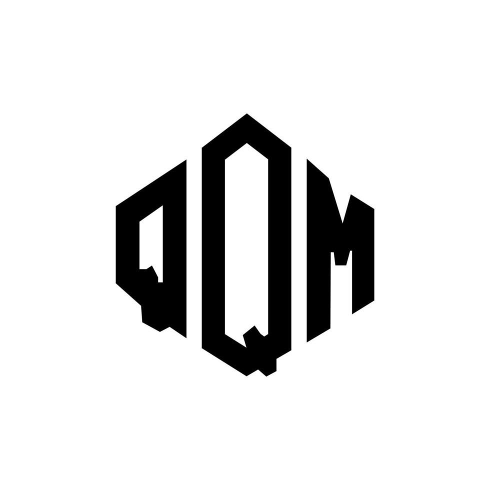 qqm bokstavslogotypdesign med polygonform. qqm polygon och kubform logotypdesign. qqm hexagon vektor logotyp mall vita och svarta färger. qqm monogram, affärs- och fastighetslogotyp.