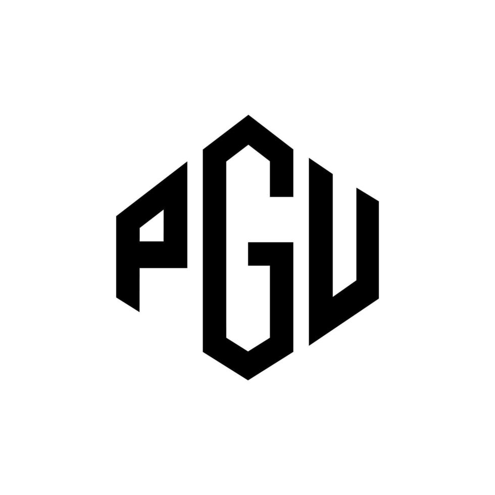 pgu-Buchstaben-Logo-Design mit Polygonform. pgu-polygon- und würfelform-logo-design. pgu Sechseck-Vektor-Logo-Vorlage in weißen und schwarzen Farben. pgu-monogramm, geschäfts- und immobilienlogo. vektor