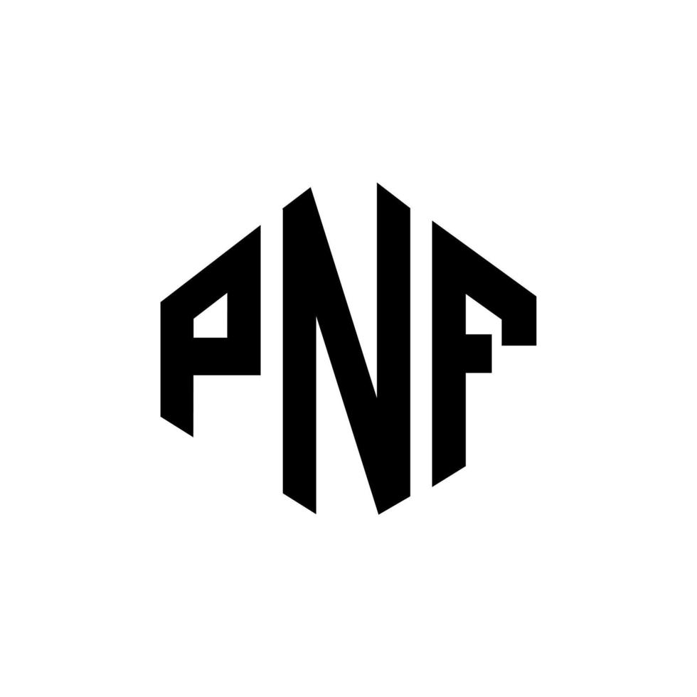 pnf bokstavslogotypdesign med polygonform. pnf-polygon och kubformig logotypdesign. pnf hexagon vektor logotyp mall vita och svarta färger. pnf-monogram, affärs- och fastighetslogotyp.