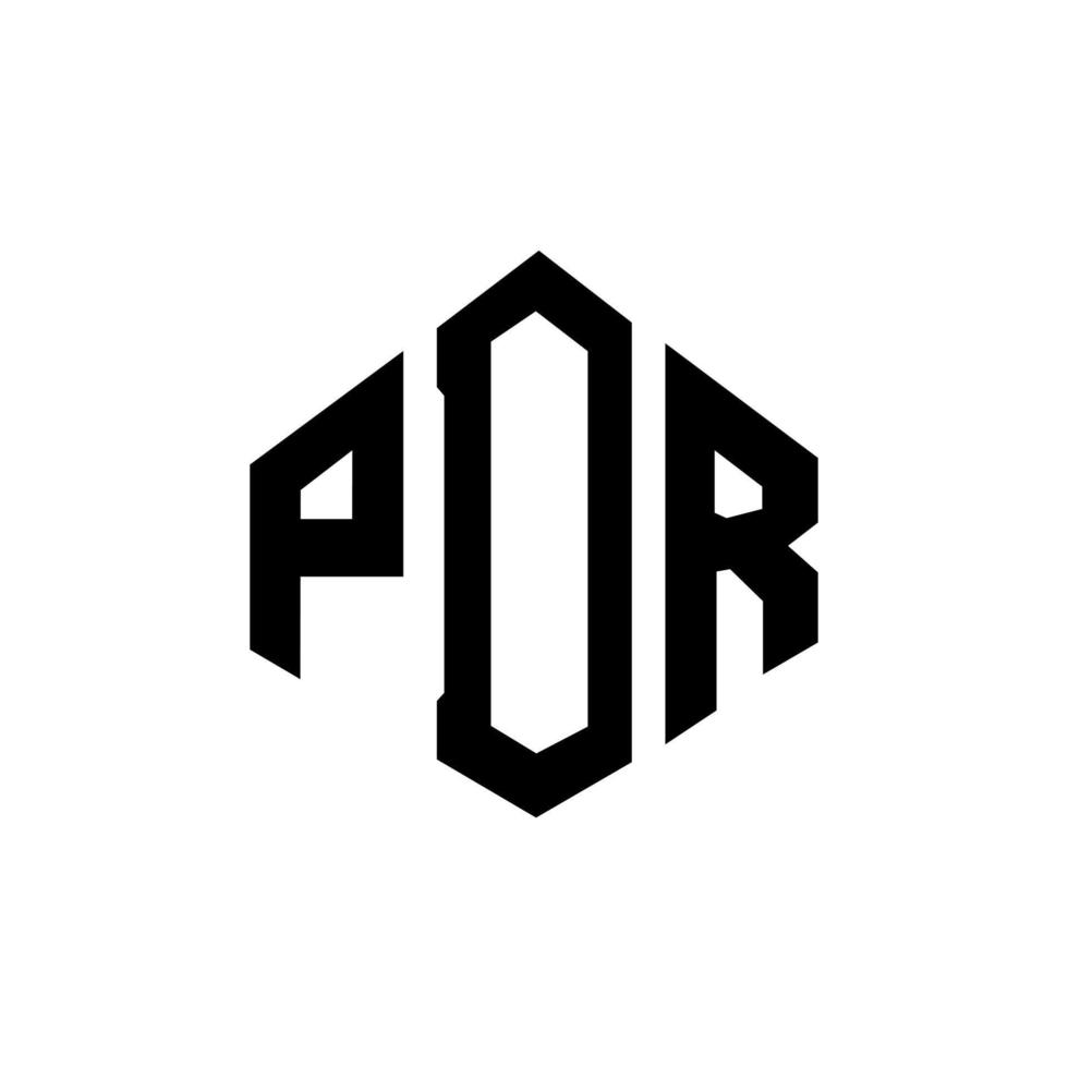 pdr brev logotyp design med polygon form. pdr polygon och kubform logotypdesign. pdr hexagon vektor logotyp mall vita och svarta färger. pdr-monogram, affärs- och fastighetslogotyp.