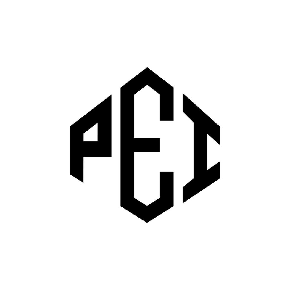 PEI-Brief-Logo-Design mit Polygonform. pei-polygon- und würfelform-logo-design. pei Sechseck-Vektor-Logo-Vorlage in weißen und schwarzen Farben. pei-monogramm, geschäfts- und immobilienlogo. vektor
