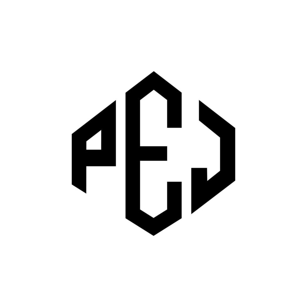 pej-Buchstaben-Logo-Design mit Polygonform. pej Polygon- und Würfelform-Logo-Design. pej Sechseck-Vektor-Logo-Vorlage in weißen und schwarzen Farben. Pej-Monogramm, Geschäfts- und Immobilienlogo. vektor