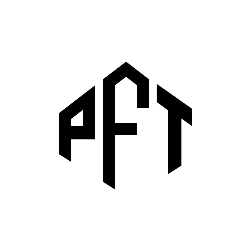 pft-Buchstaben-Logo-Design mit Polygonform. pft Polygon- und Würfelform-Logo-Design. pft Sechseck-Vektor-Logo-Vorlage in weißen und schwarzen Farben. pft monogramm, geschäfts- und immobilienlogo. vektor