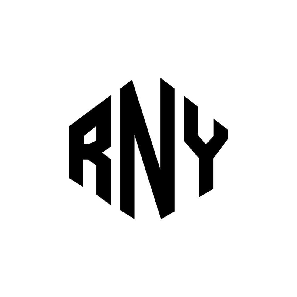 rny-Buchstaben-Logo-Design mit Polygonform. Logo-Design in Polygon- und Würfelform. rny Sechseck-Vektor-Logo-Vorlage in weißen und schwarzen Farben. rny monogramm, geschäfts- und immobilienlogo. vektor