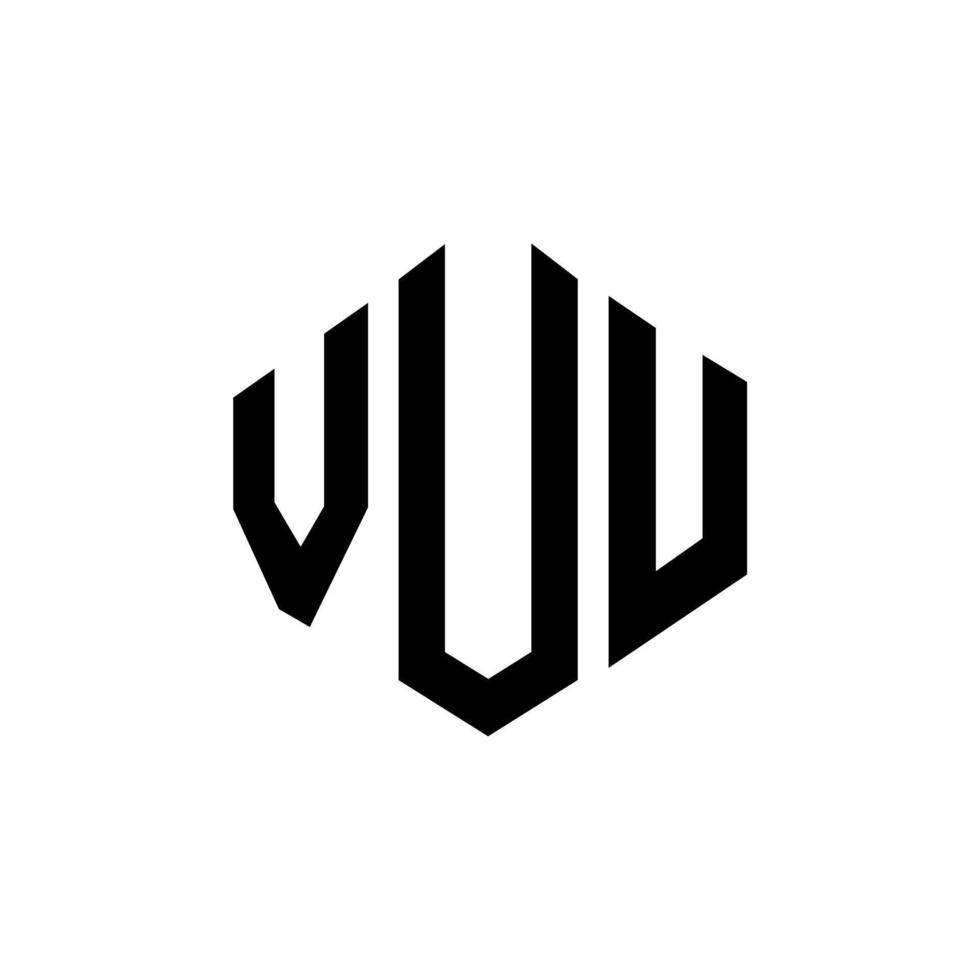 vuu-Buchstaben-Logo-Design mit Polygonform. vuu Polygon- und Würfelform-Logo-Design. Vuu Sechseck-Vektor-Logo-Vorlage in weißen und schwarzen Farben. Vuu-Monogramm, Geschäfts- und Immobilienlogo. vektor