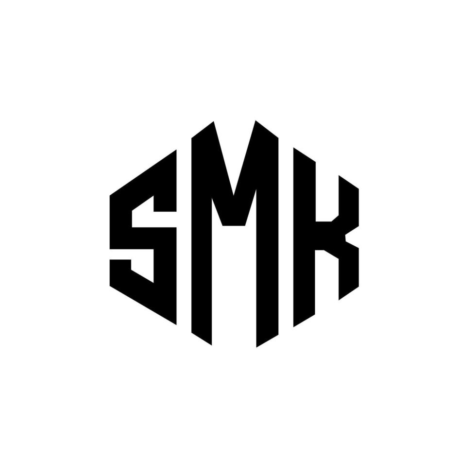 smk-Buchstaben-Logo-Design mit Polygonform. smk Polygon- und Würfelform-Logo-Design. smk Sechseck-Vektor-Logo-Vorlage in weißen und schwarzen Farben. smk-monogramm, geschäfts- und immobilienlogo. vektor