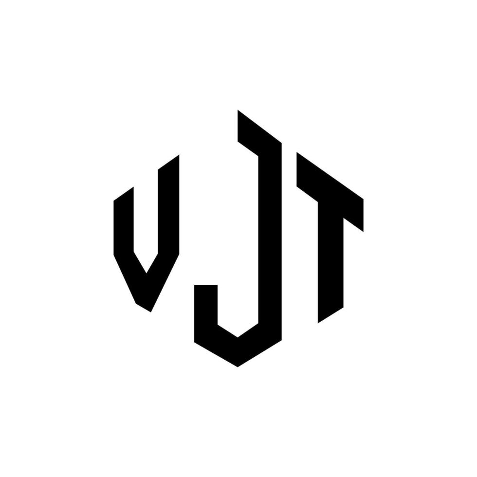 vjt-Buchstaben-Logo-Design mit Polygonform. vjt-polygon- und würfelform-logo-design. vjt Sechseck-Vektor-Logo-Vorlage in weißen und schwarzen Farben. vjt-monogramm, geschäfts- und immobilienlogo. vektor