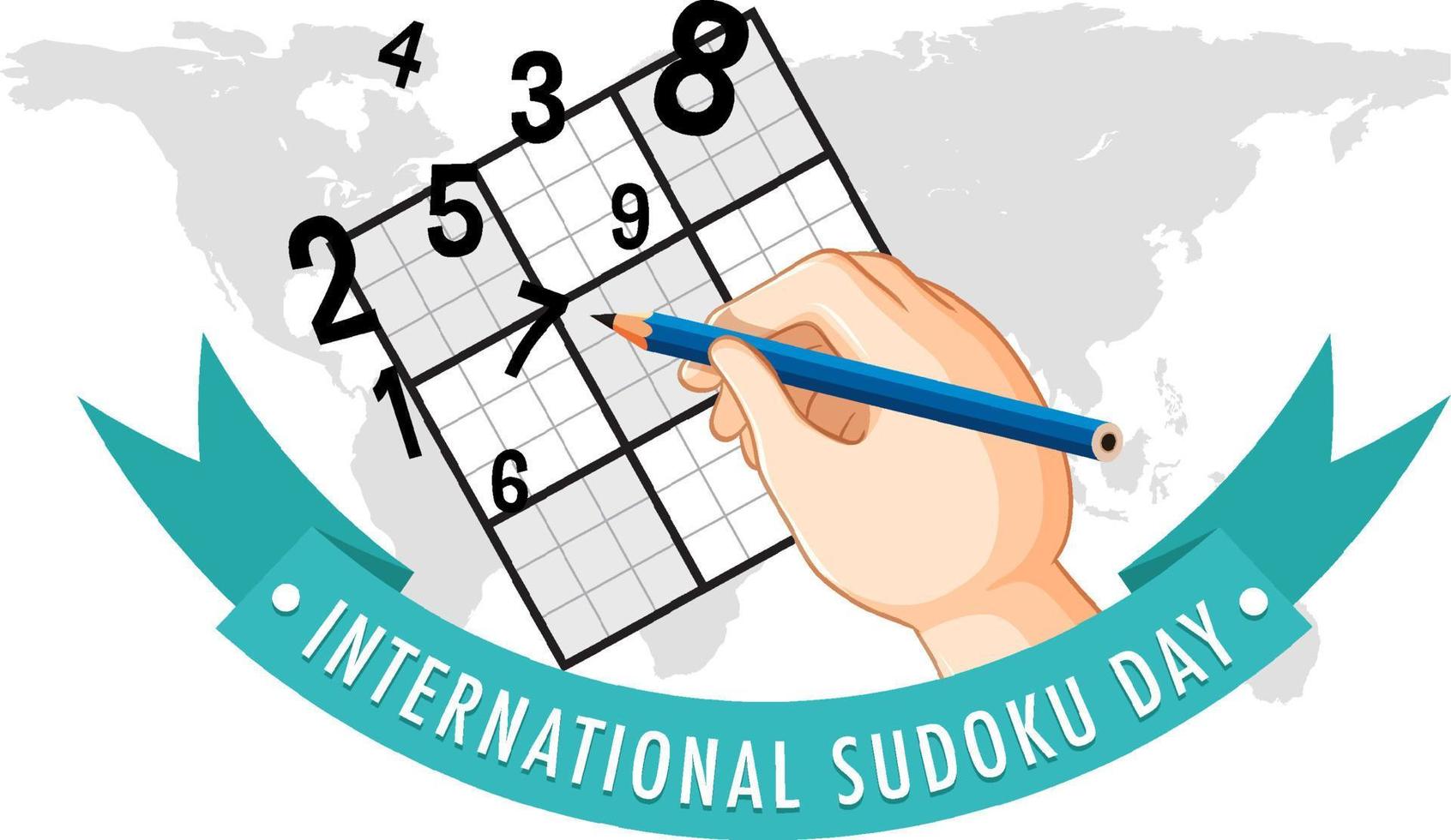 Plakatvorlage für den internationalen Sudoku-Tag vektor