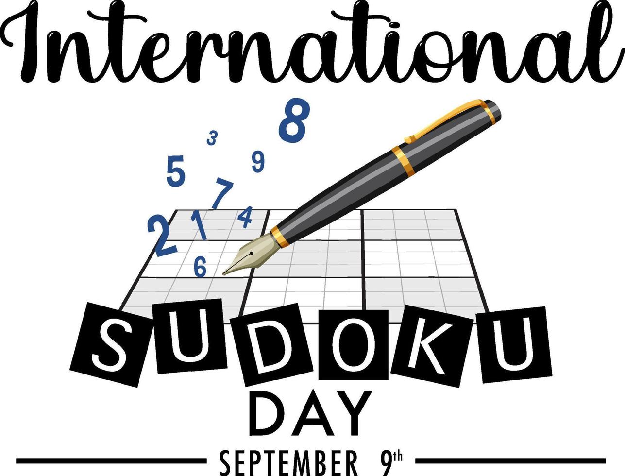 Internationaler Sudoku-Tag 9. September vektor