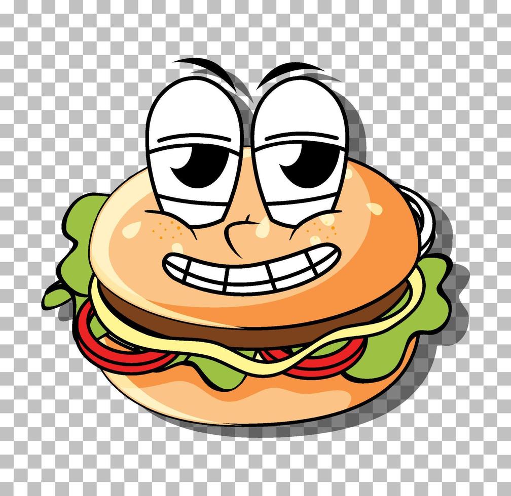 hamburger-zeichentrickfigur isoliert vektor
