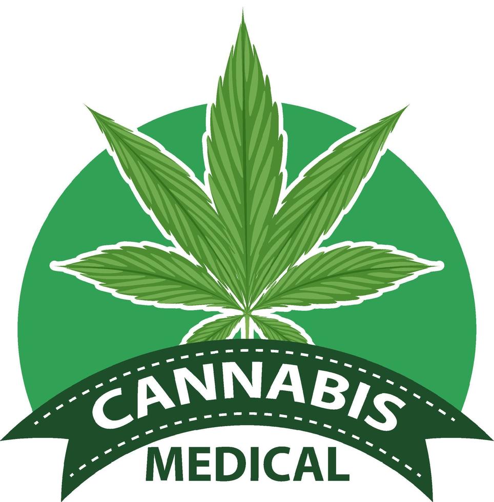 medizinisches Cannabis-Abzeichen-Logo vektor
