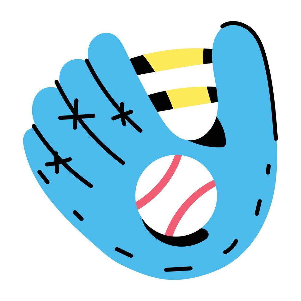 Ein praktisches Aufkleberdesign mit Baseballhandschuh vektor