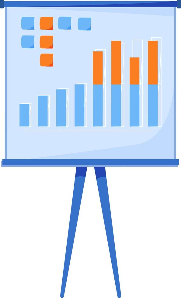 professionell bildskärm med grafik semi platt färg vektorobjekt vektor