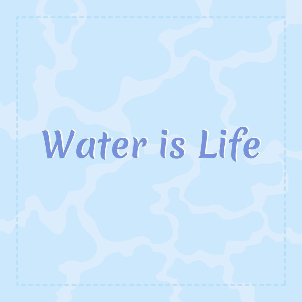 vatten är livet kort mall vektor