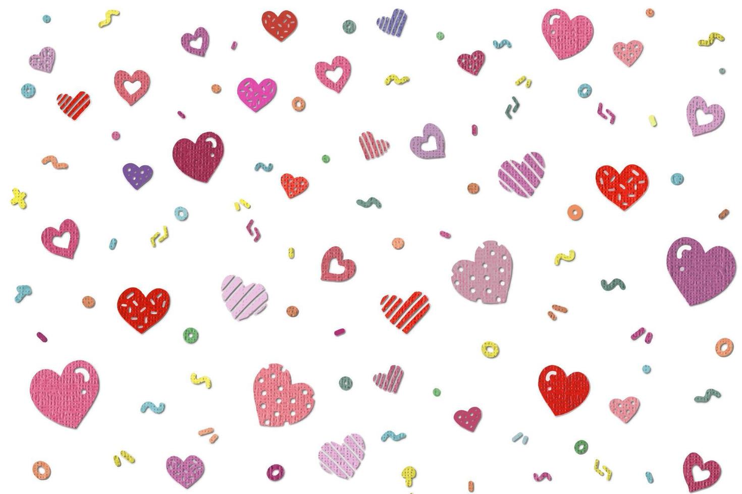 Valentinstag Thema Papier geschnitten Kunst Textur Stil Hintergrund mit Herz-Icons. vektor