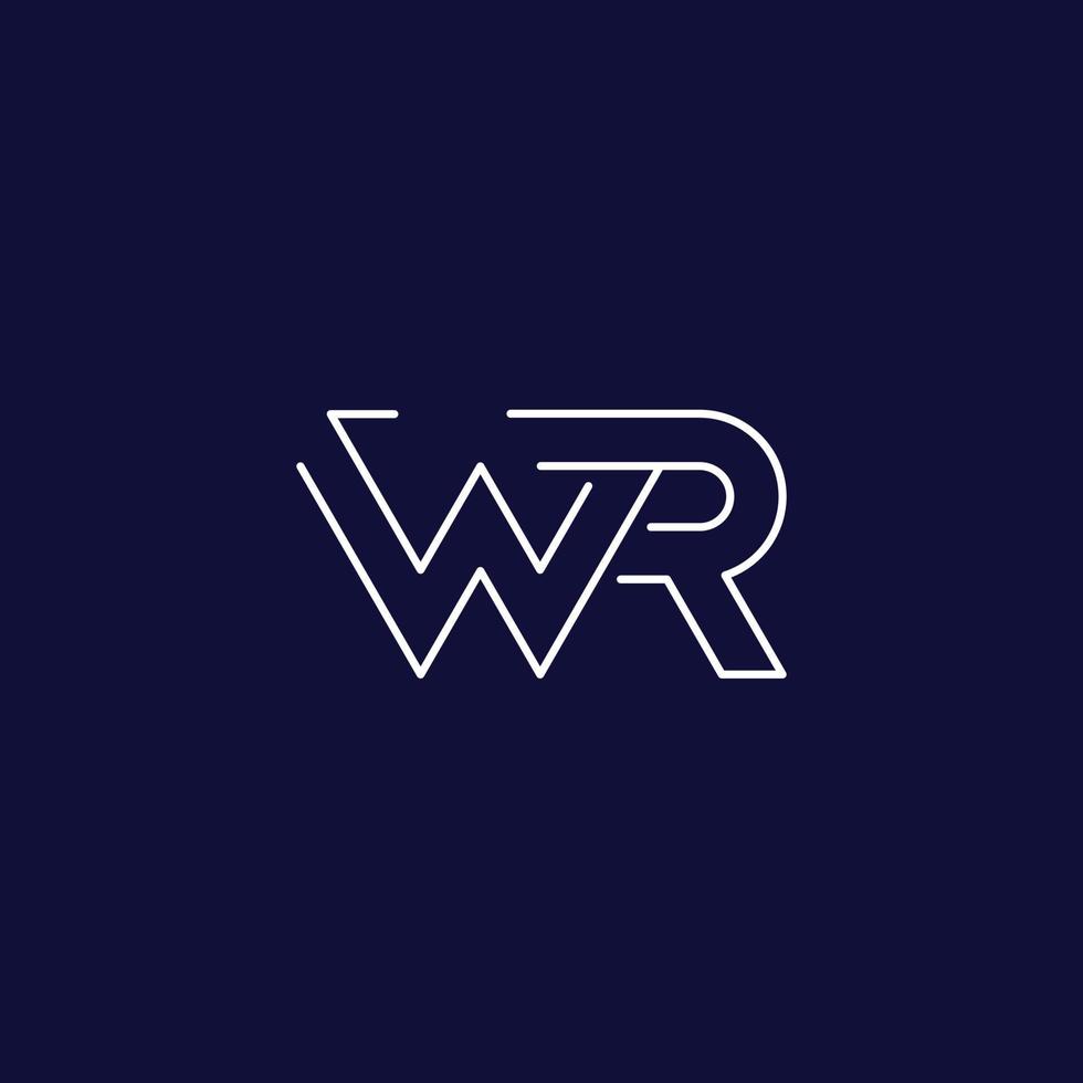 wr-Buchstaben-Logo im Liniendesign vektor