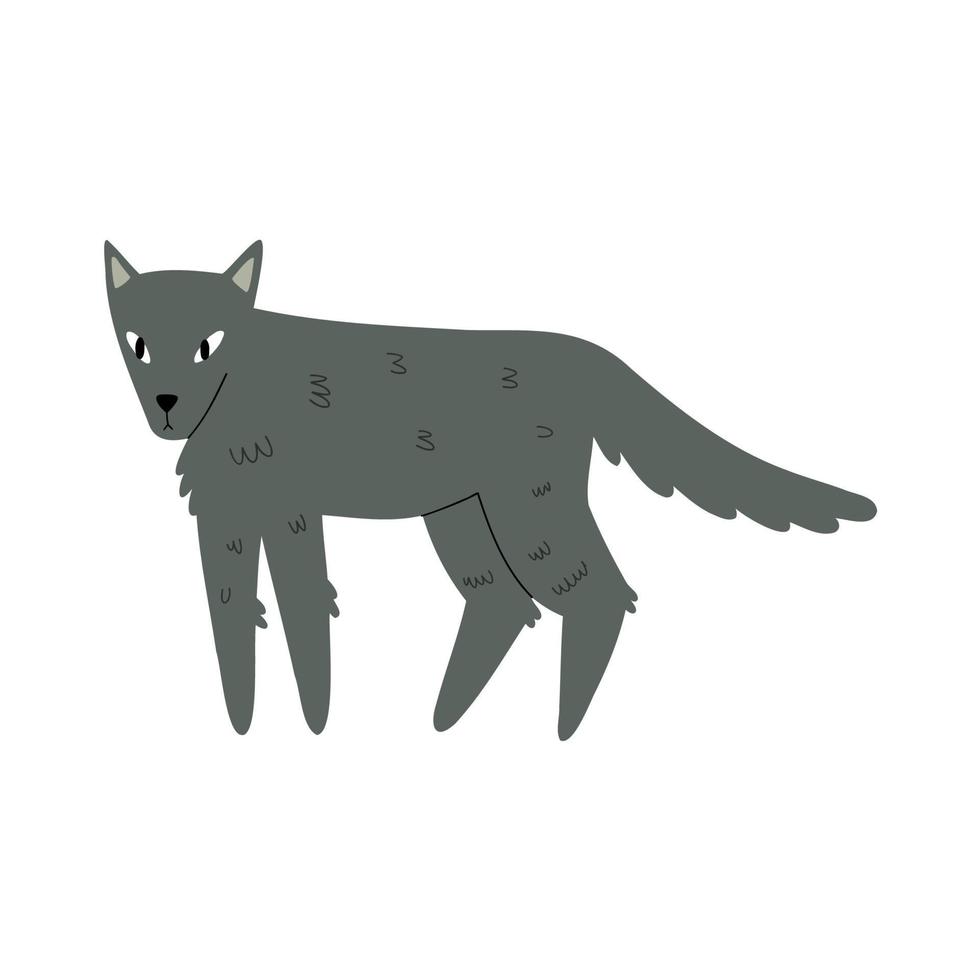 Waldwolf im flachen Stil. Baby-Illustration vektor