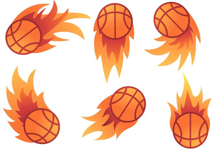 Basketball auf Feuer Vektoren