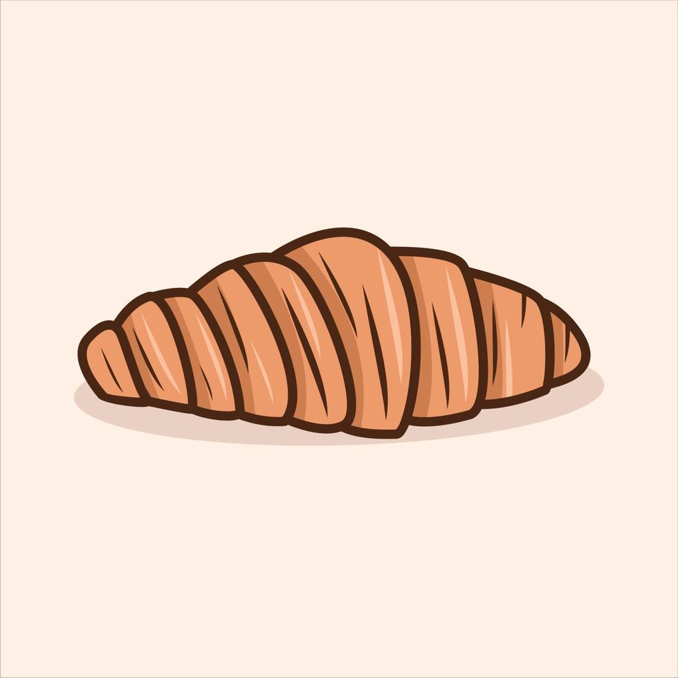 enkel minimalistisk vektor tecknad croissant