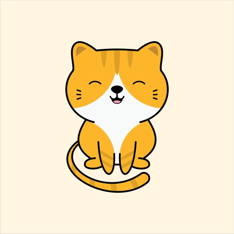 niedliches katzenillustrations-kawaii-karikaturlogo vektor