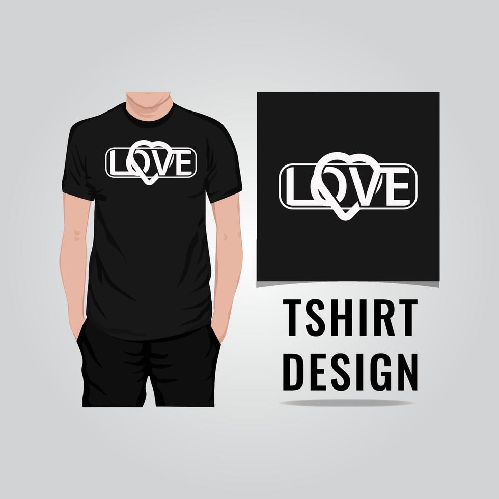 liebe und herzform t-shirt design vektorillustration vektor