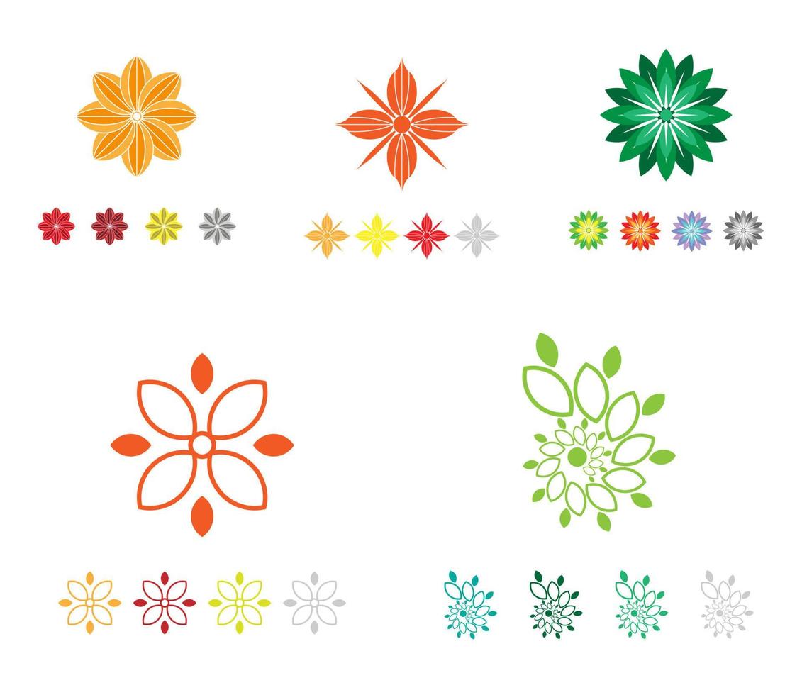Blumen-Logo-Set-Design-Vektor vektor