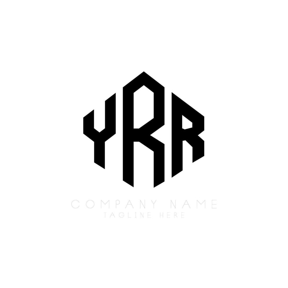 yrr brev logotyp design med polygon form. yrr polygon och kubform logotypdesign. yrr hexagon vektor logotyp mall vita och svarta färger. yrr monogram, affärs- och fastighetslogotyp.