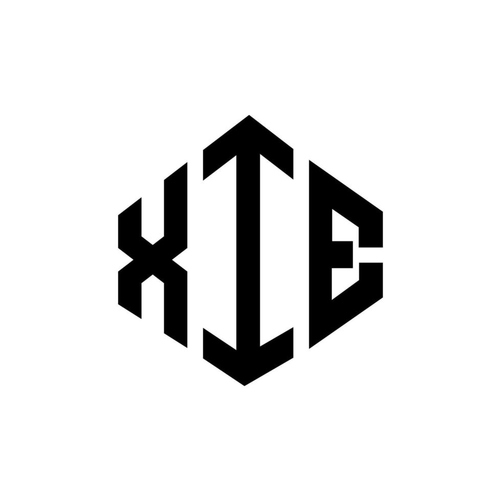 xie-Buchstaben-Logo-Design mit Polygonform. Xie Polygon- und Würfelform-Logo-Design. Xie Sechseck-Vektor-Logo-Vorlage in weißen und schwarzen Farben. Xie-Monogramm, Geschäfts- und Immobilienlogo. vektor