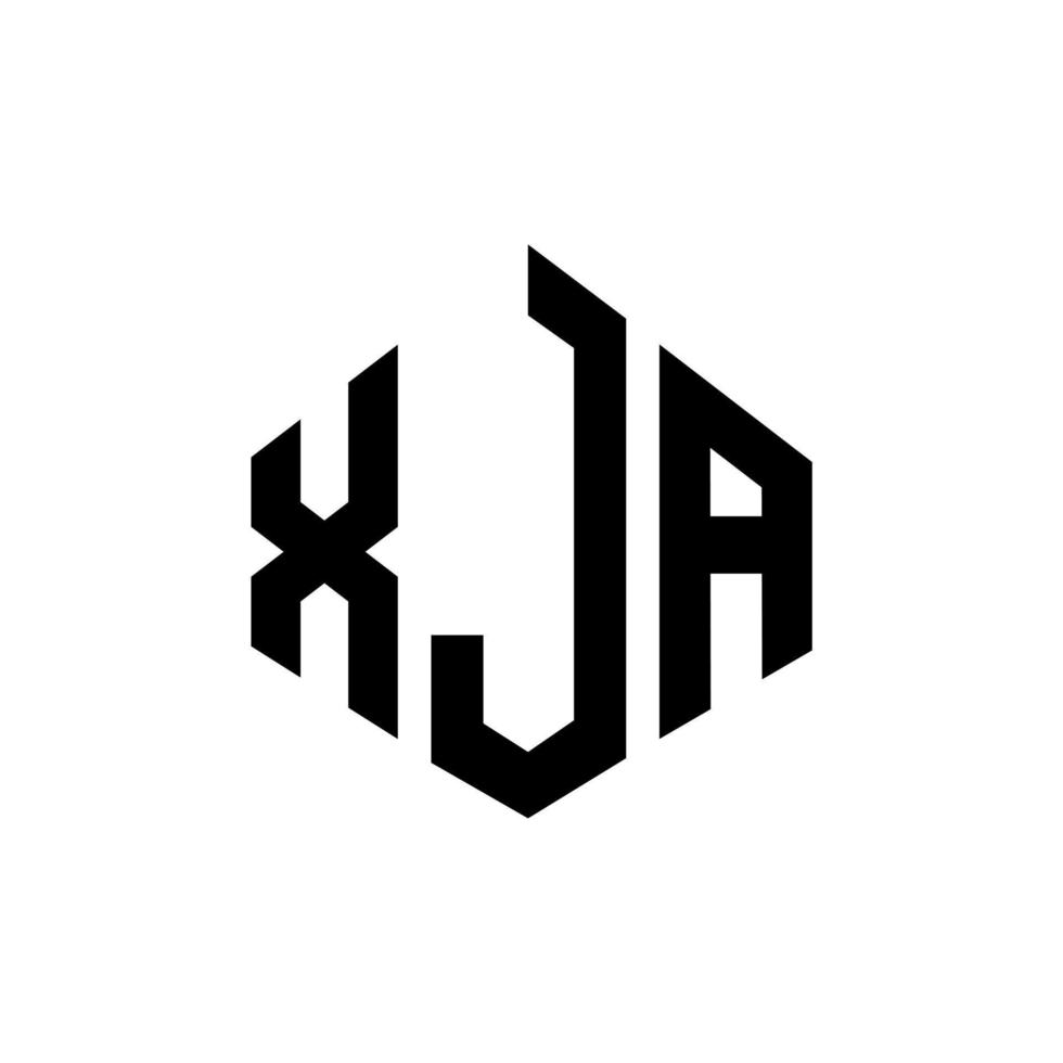 xja-Buchstaben-Logo-Design mit Polygonform. xja Polygon- und Würfelform-Logo-Design. Xja Sechseck-Vektor-Logo-Vorlage in weißen und schwarzen Farben. xja-monogramm, geschäfts- und immobilienlogo. vektor