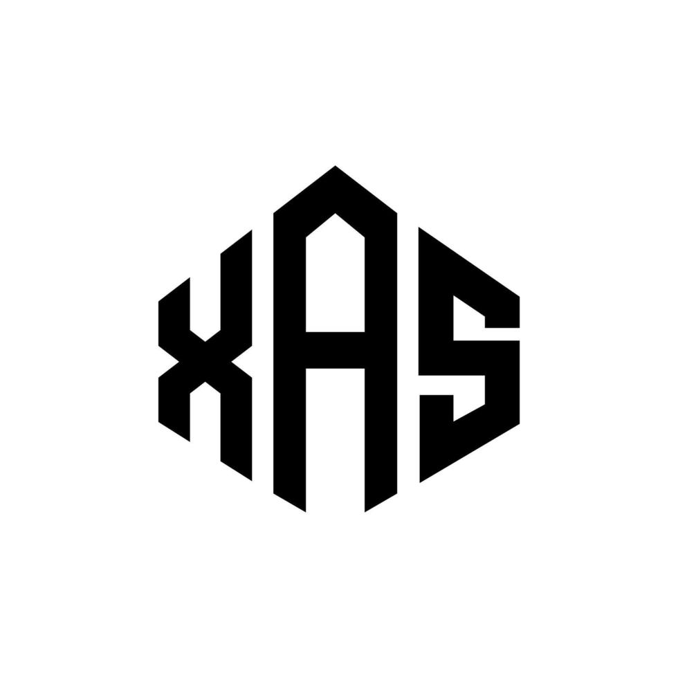 xas-Buchstaben-Logo-Design mit Polygonform. xas Logo-Design in Polygon- und Würfelform. xas Sechseck-Vektor-Logo-Vorlage in weißen und schwarzen Farben. Xas-Monogramm, Geschäfts- und Immobilienlogo. vektor