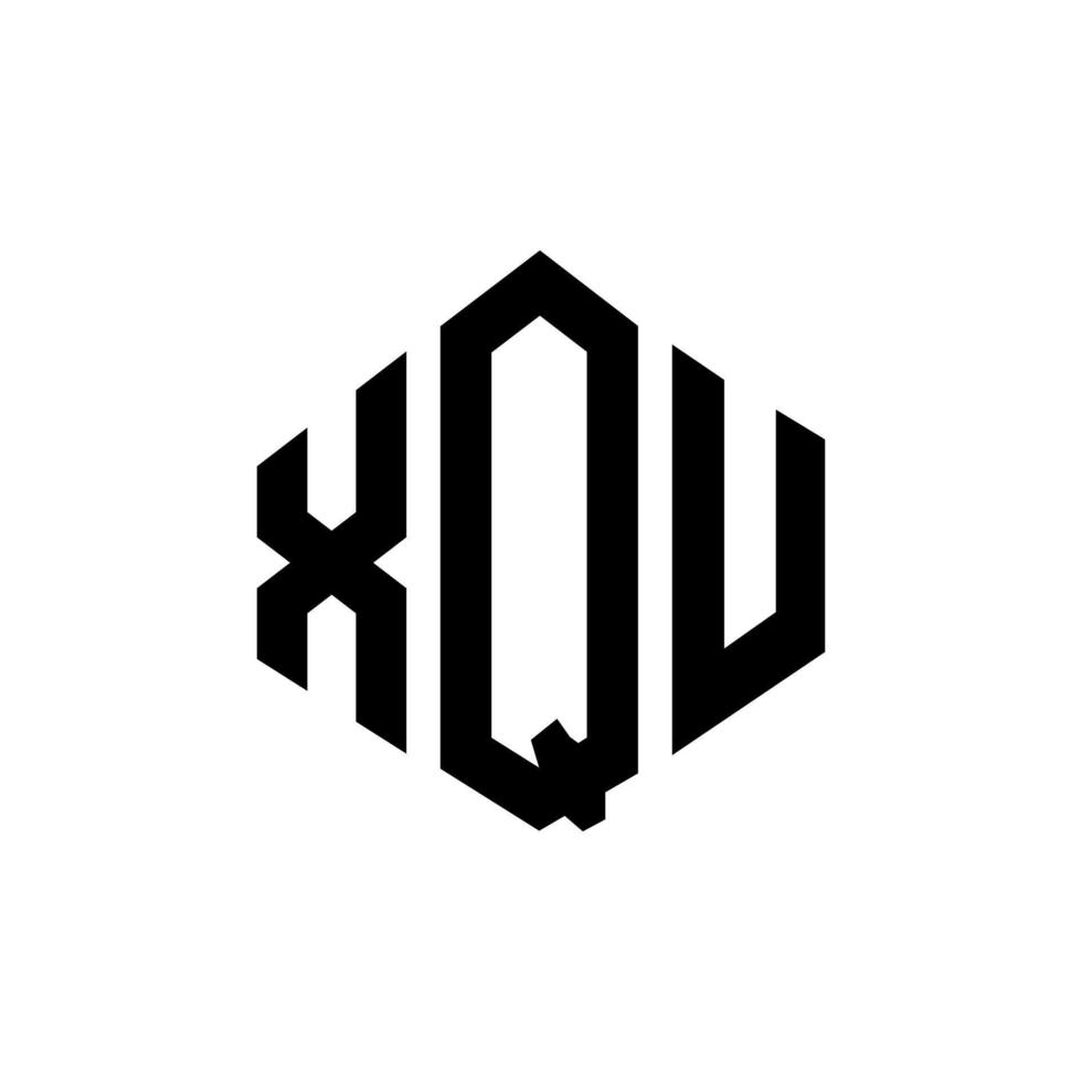 xqu brev logotyp design med polygon form. xqu polygon och kub form logotyp design. xqu hexagon vektor logotyp mall vita och svarta färger. xqu monogram, affärs- och fastighetslogotyp.