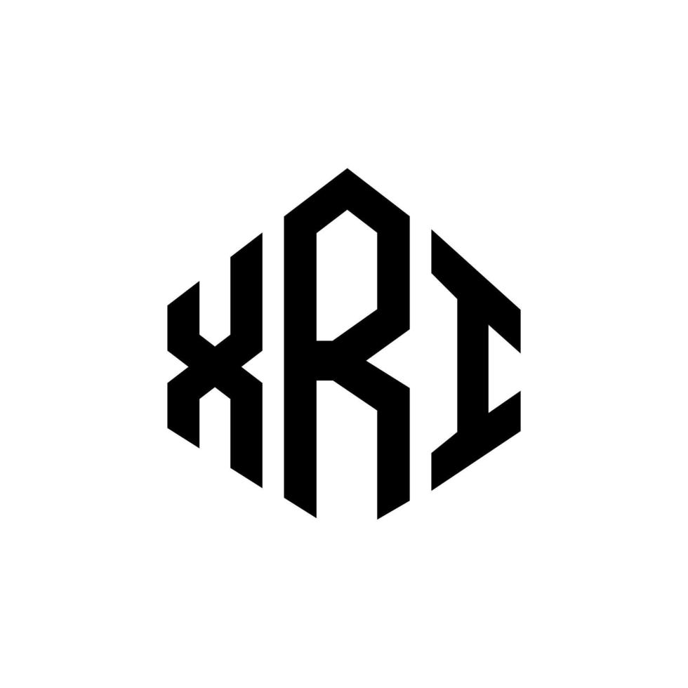 Xri-Brief-Logo-Design mit Polygonform. xri Polygon- und Würfelform-Logo-Design. xri Sechseck-Vektor-Logo-Vorlage in weißen und schwarzen Farben. xri-monogramm, geschäfts- und immobilienlogo. vektor