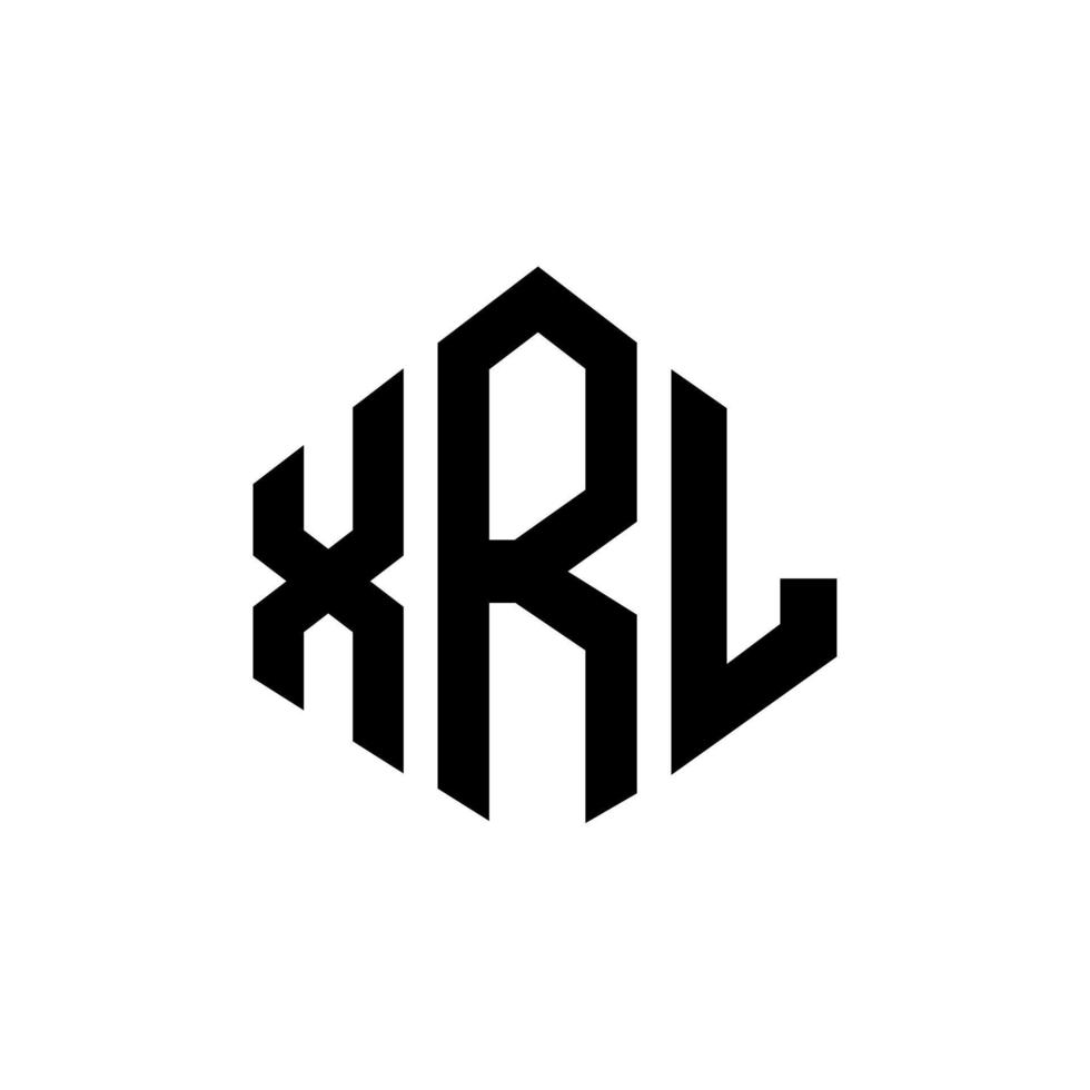 xrl-Buchstaben-Logo-Design mit Polygonform. xrl-Polygon- und Würfelform-Logo-Design. Xrl-Sechseck-Vektor-Logo-Vorlage in weißen und schwarzen Farben. xrl-monogramm, geschäfts- und immobilienlogo. vektor