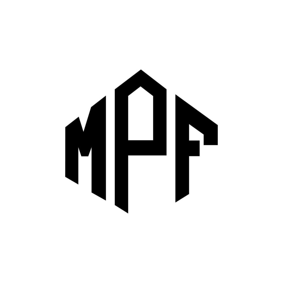 mpf brev logotyp design med polygon form. mpf polygon och kubform logotypdesign. mpf hexagon vektor logotyp mall vita och svarta färger. mpf-monogram, affärs- och fastighetslogotyp.