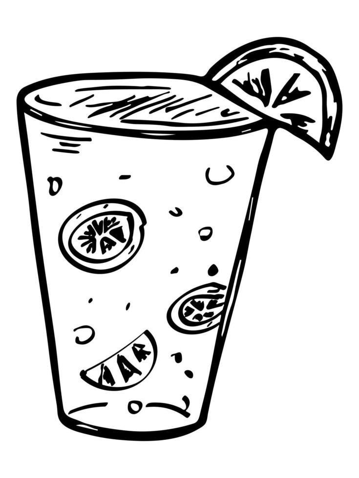 süße Tasse Wasser, Saft oder Limonade. Glasabbildung. einfaches getränk clipart vektor