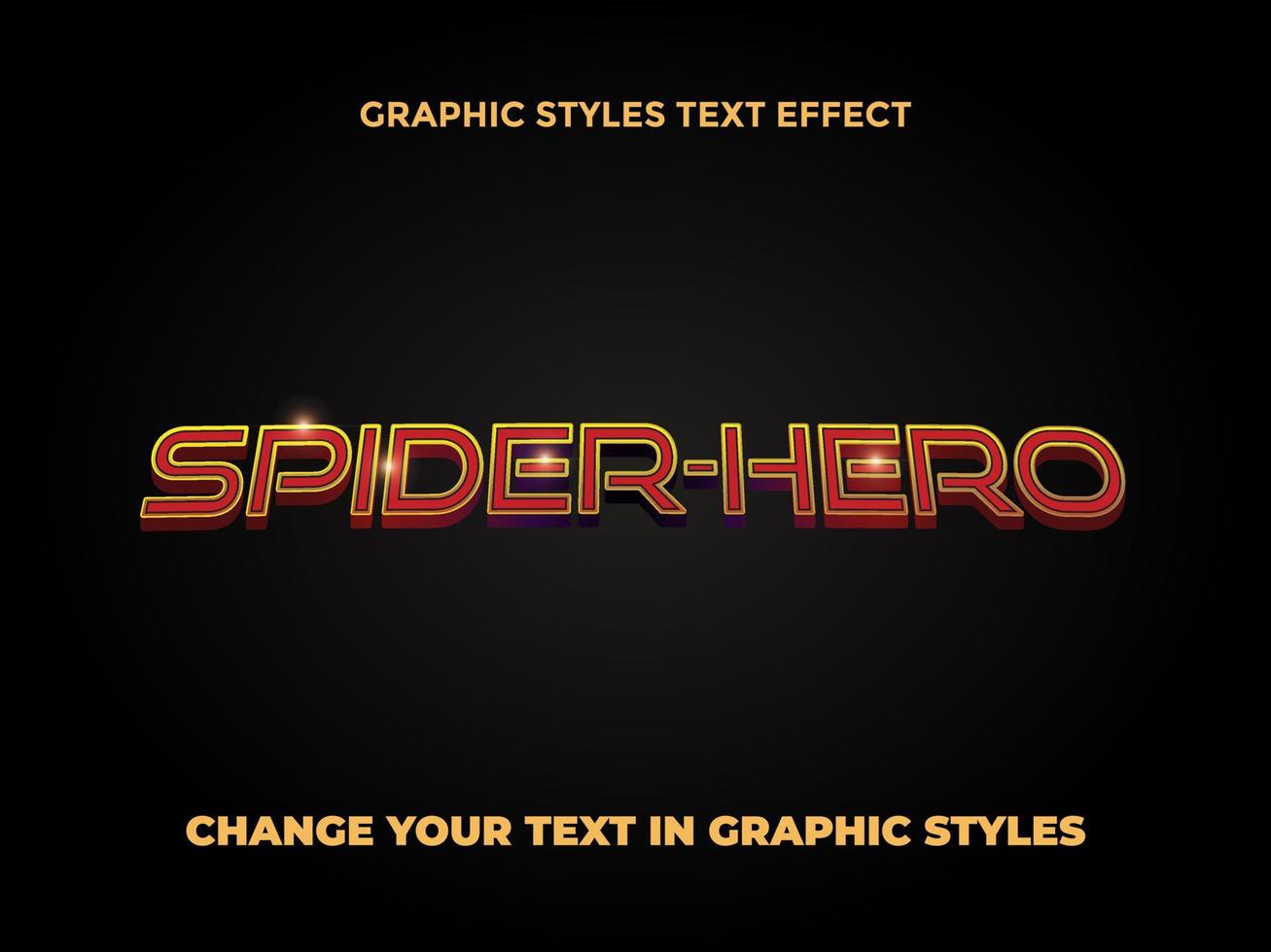 Texteffekt für grafische Stile des Spinnen-Superhelden-Logos vektor