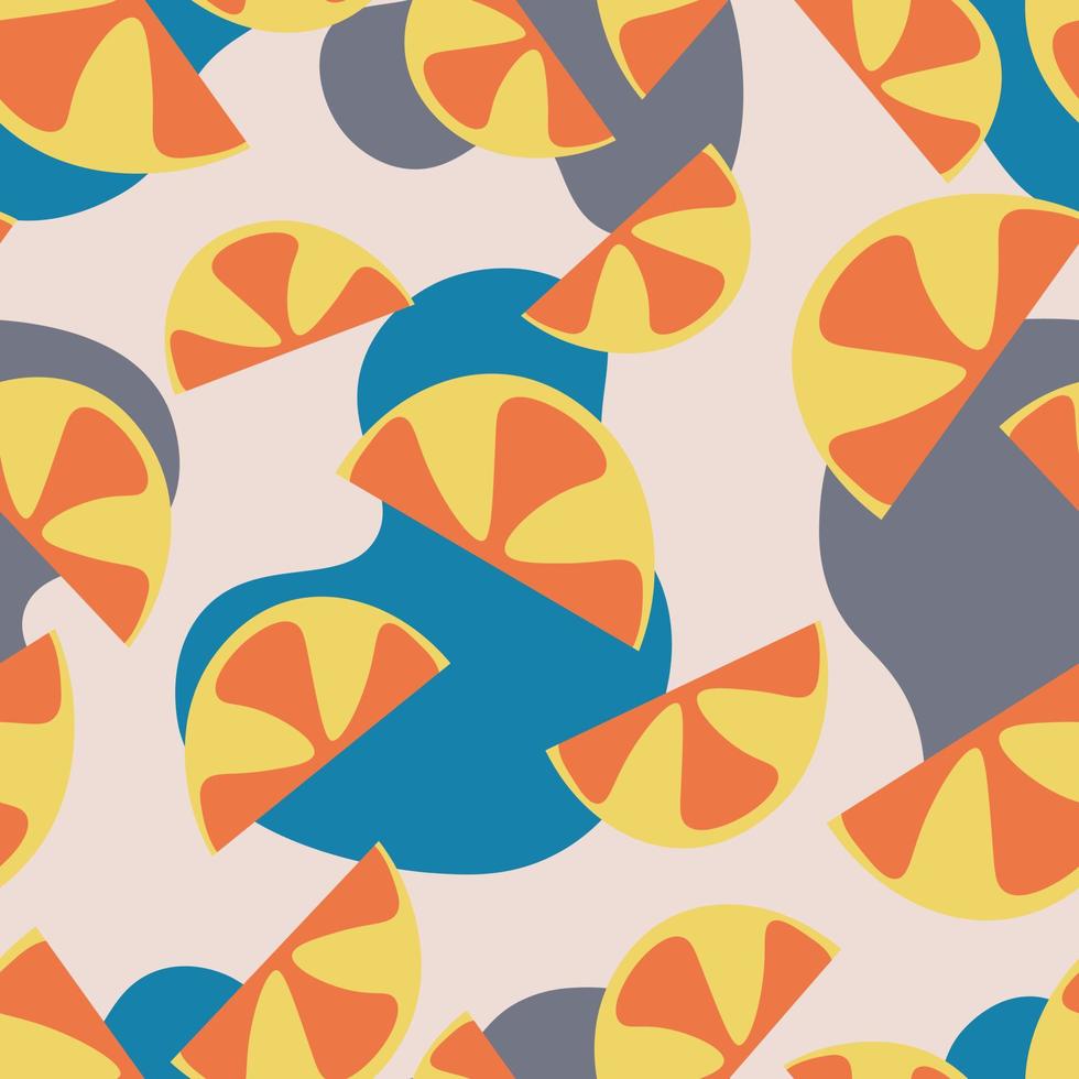 abstrakt apelsinskivor seamless mönster. bakgrund för tapeter, textilier, papper, tyger, webbsidor. vektor