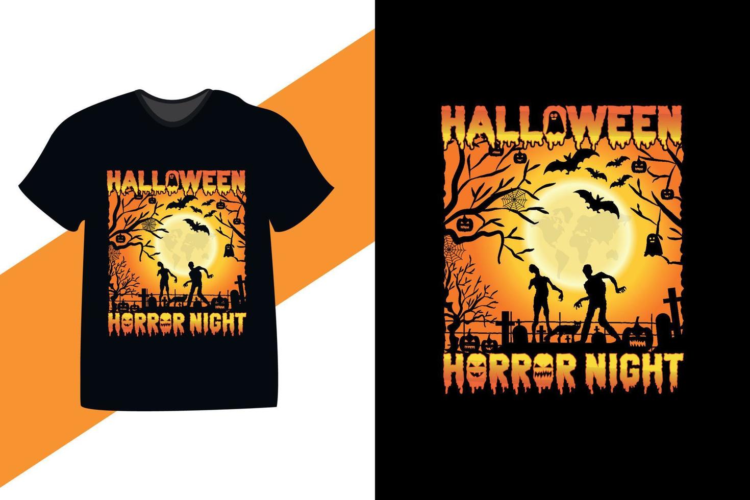 Halloween-Horror-Nacht kundenspezifisches Retro-T-Shirt Design vektor