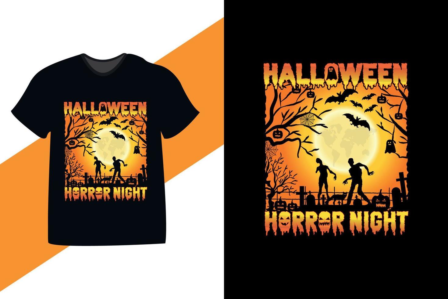 halloween skräcknatt anpassad retro t-shirtdesign vektor