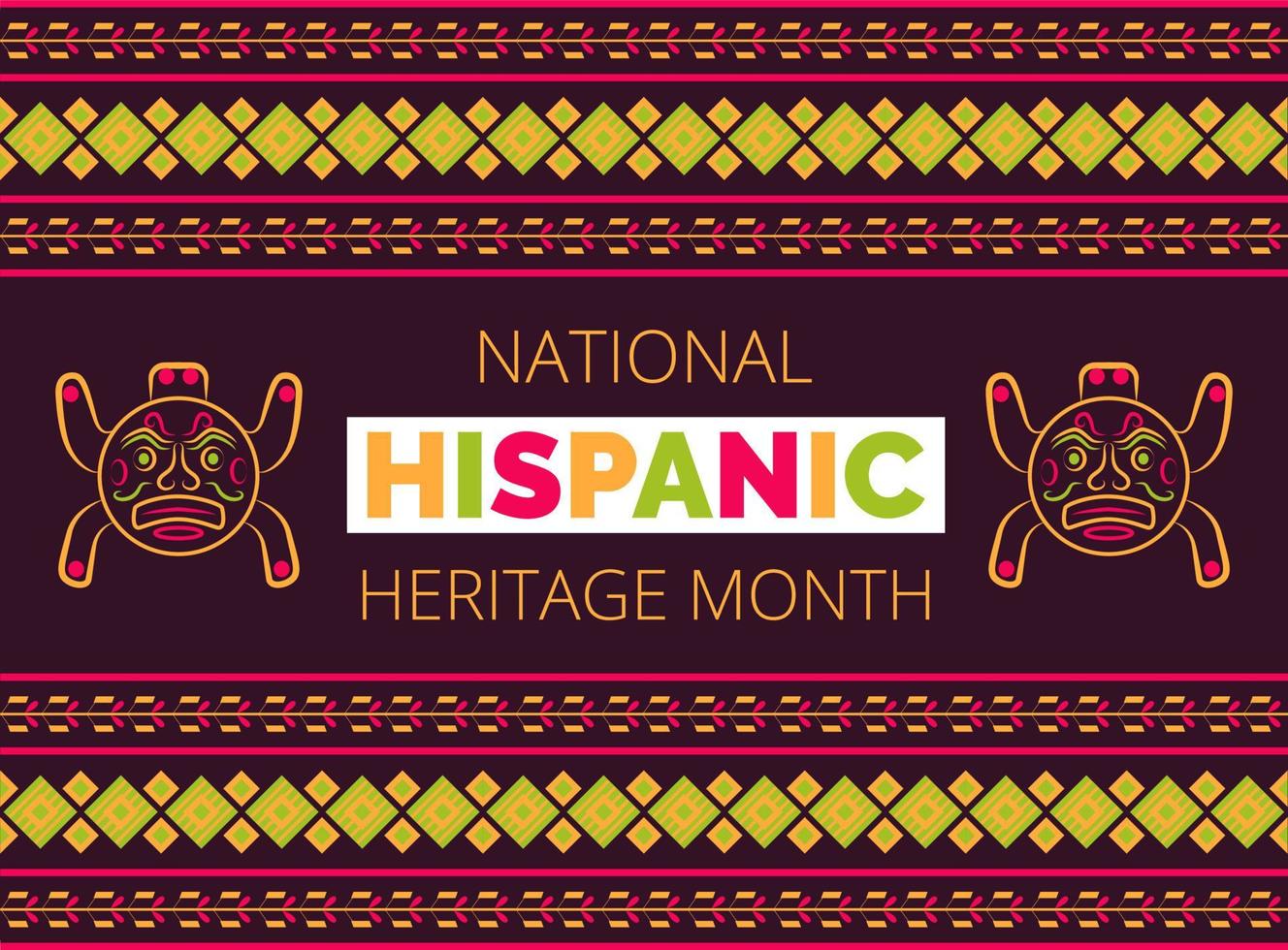 vom 15. september bis zum 15. oktober wird der monat des nationalen hispanischen erbes gefeiert usa. Latino-amerikanischer Poncho-Ornamentvektor für Grußkarten, Banner, Poster vektor