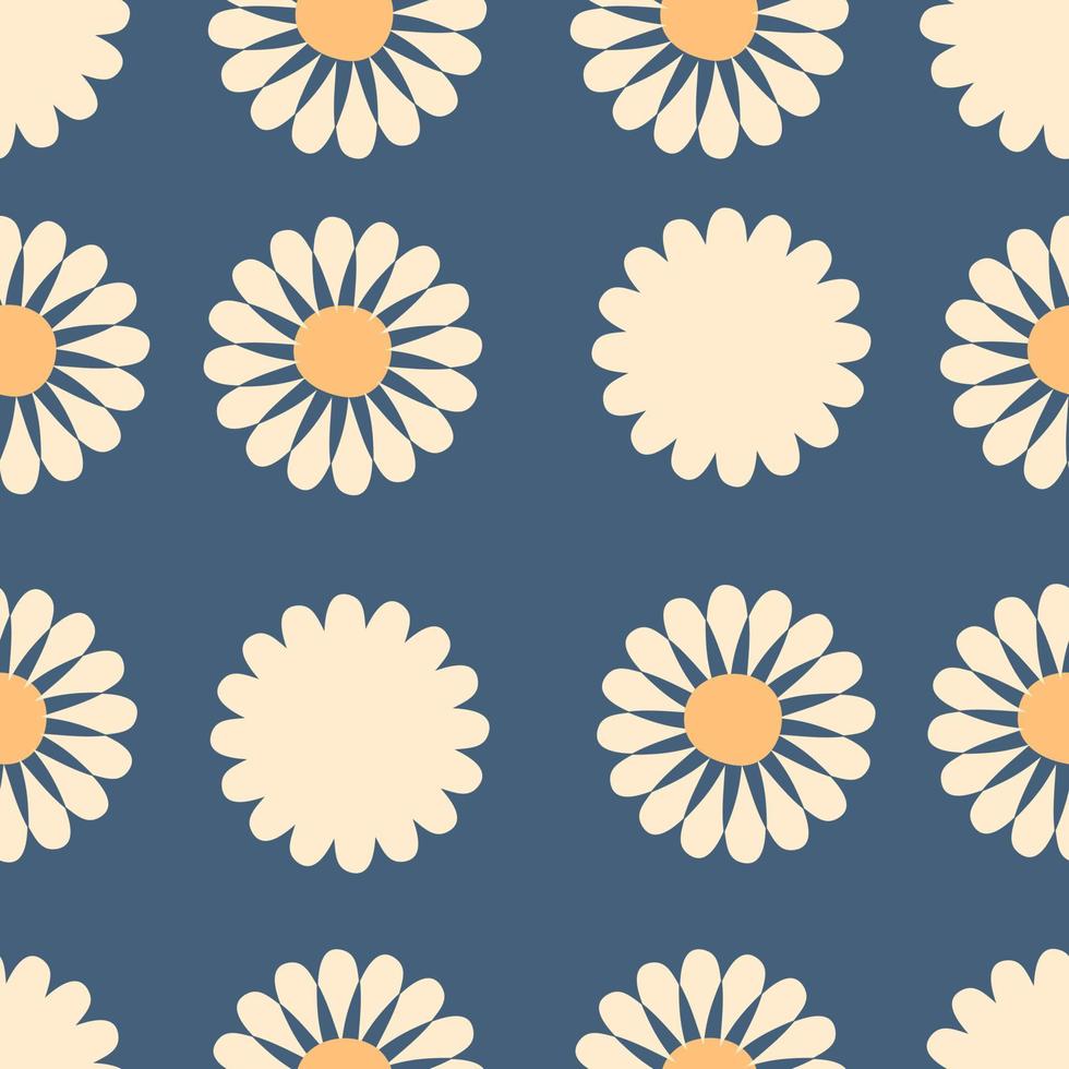 abstrakt sömlösa mönster med tusensköna blommor i 1960 stil. vektor