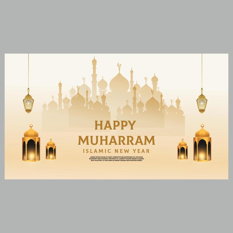 glad muharram islamisk nyår festival bakgrund vektor