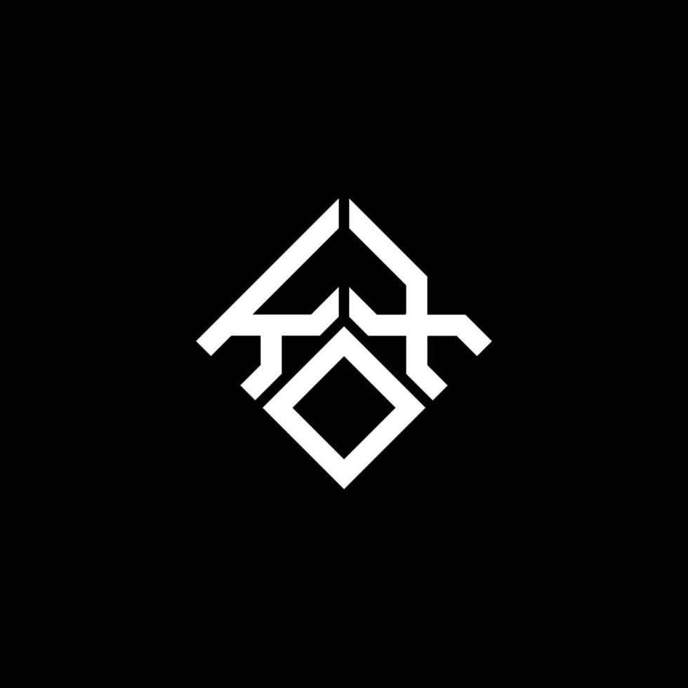 Kox-Brief-Logo-Design auf schwarzem Hintergrund. Kox kreatives Initialen-Buchstaben-Logo-Konzept. Kox-Buchstaben-Design. vektor