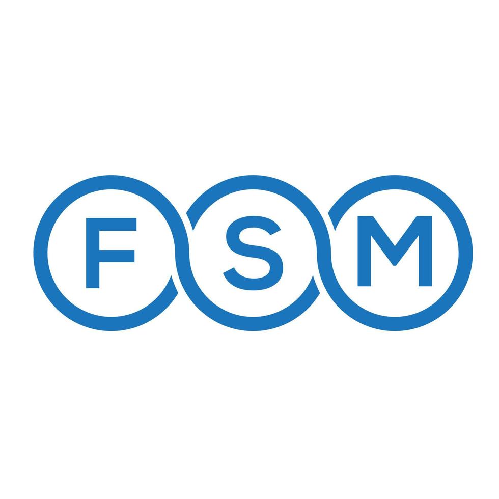 fsm brev logotyp design på svart bakgrund. fsm kreativa initialer bokstavslogotyp koncept. fsm brev design. vektor