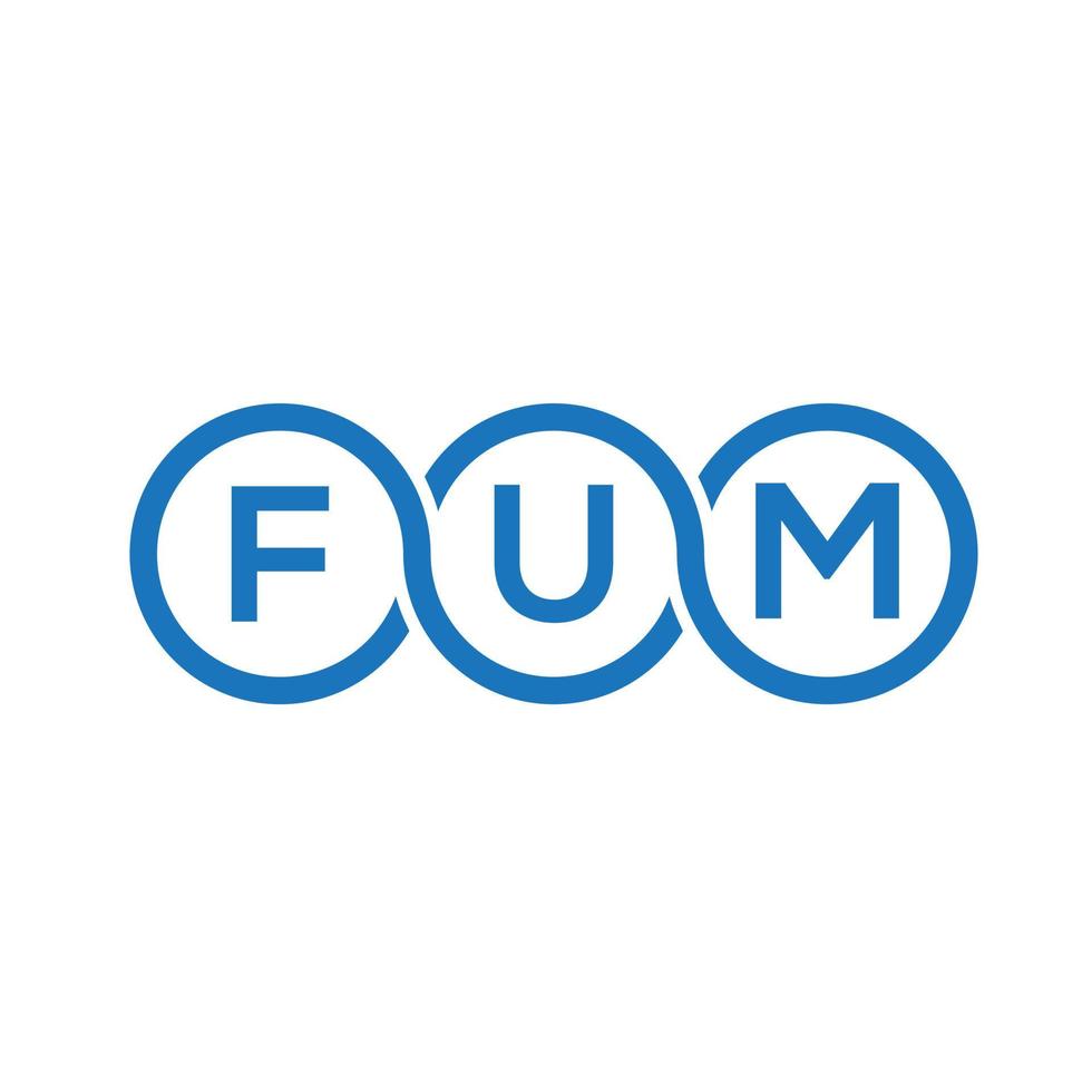 fum-Brief-Logo-Design auf schwarzem Hintergrund. fum kreative Initialen schreiben Logo-Konzept. Fum-Brief-Design. vektor