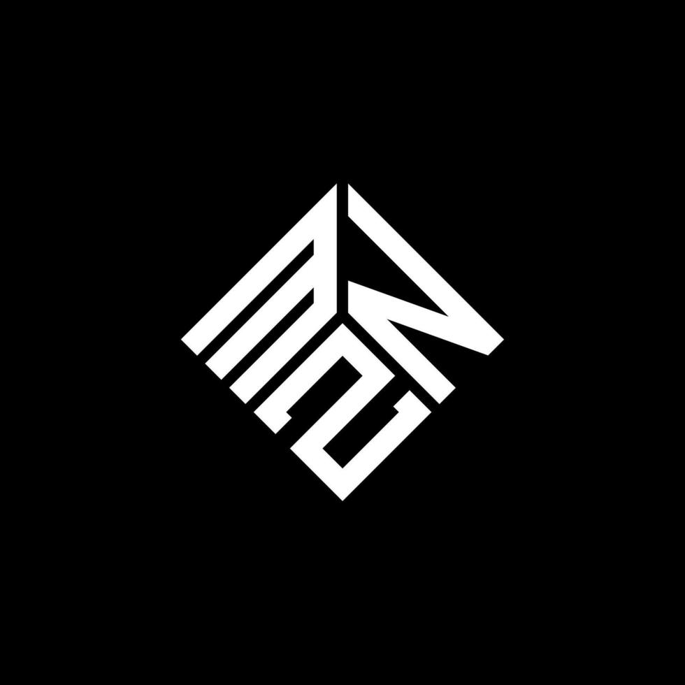 mzn-Buchstaben-Logo-Design auf schwarzem Hintergrund. mzn kreative Initialen schreiben Logo-Konzept. mzn Briefgestaltung. vektor