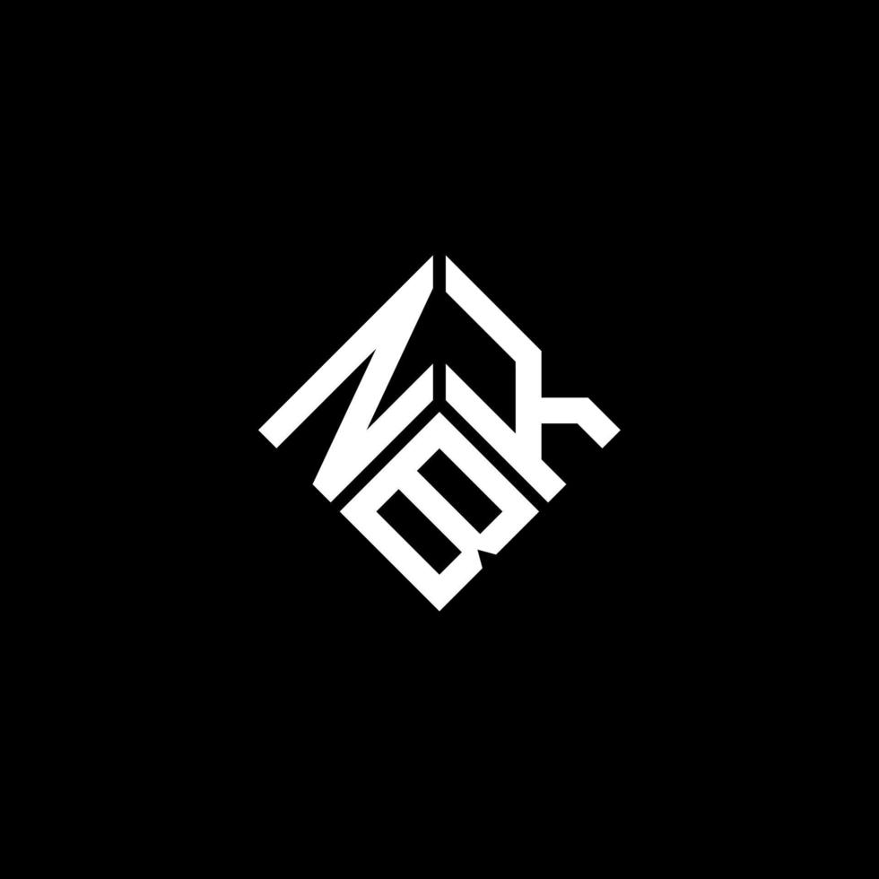 nbk-Brief-Logo-Design auf schwarzem Hintergrund. nbk kreative Initialen schreiben Logo-Konzept. nbk Briefgestaltung. vektor