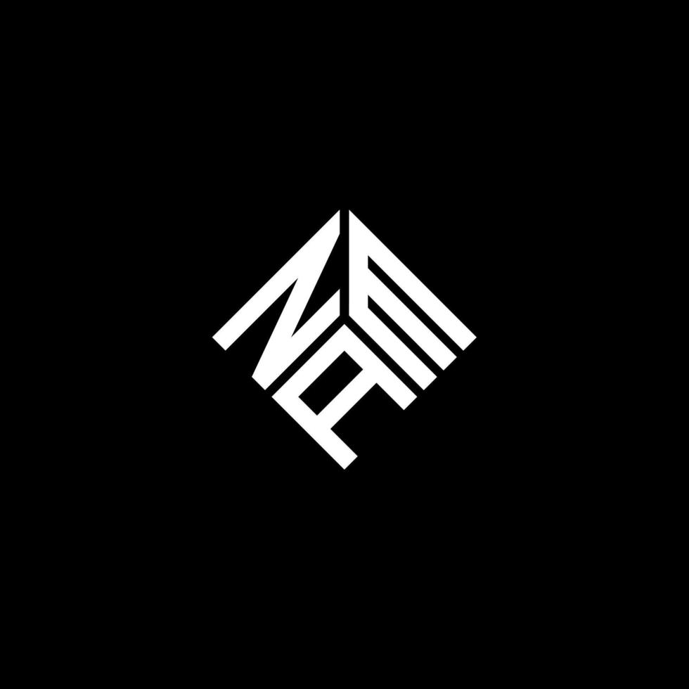 nam-Brief-Logo-Design auf schwarzem Hintergrund. nam kreative Initialen schreiben Logo-Konzept. Name-Brief-Design. vektor